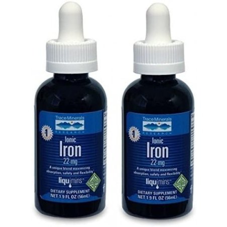 Trace Minerals Research Liquimins Ionic Iron, 22 Mg, 1.9 Ounce Pack Of 2