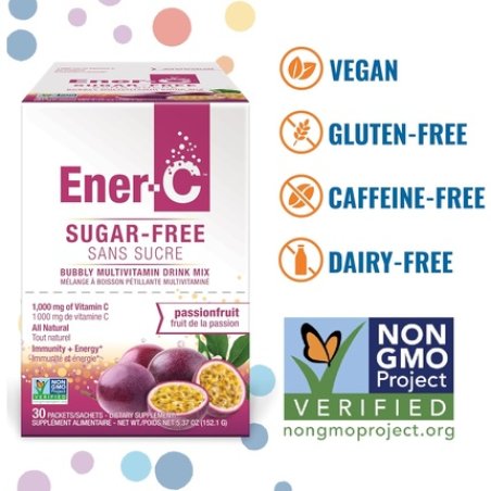 Ener-C Sugar Free Passion Fruit Multivitamin Drink Mix with Vitamin C 1000mg