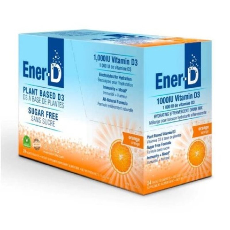 Ener-D Plant-Based Vitamin D3 1000iu Moisturizing Drink Mix Orange