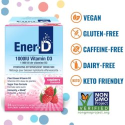 Ener-D Raspberry Multivitamin Drink Powder Sugar Free Vitamin D3 - Immune Support