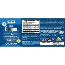 Trace Minerals Ionic Copper, 3mg - 59 Ml
