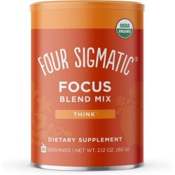 Four Sigma Foods Focus Blend 8 Superfoods Adaptogen Blend Mix with Lion's Mane Cordyceps Rhodiola Bacopa & Mucuna Decaf