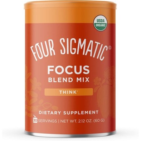 Four Sigma Foods Focus Blend 8 Superfoods Adaptogen Blend Mix with Lion's Mane Cordyceps Rhodiola Bacopa & Mucuna Decaf