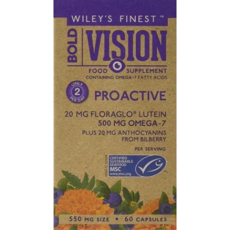 Wiley's Finest Bold Vision Eye Health and Vision Supplement with Lutein, Zeaxanthin, Bilberry, Omega-7, Astaxanthin,