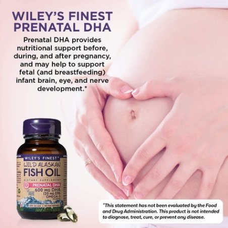 Wiley's Finest: Alaskan Wild Fish Oil, Prenatal Dha 600mg - 60 Fish Softgels