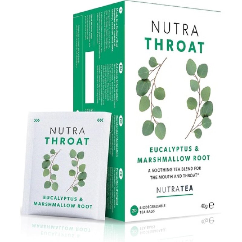 NUTRATHROAT Throat Tea Throat Comfort Tea for Sore Throat and Coughs Includes Marshmallow Root Slippery Elm and