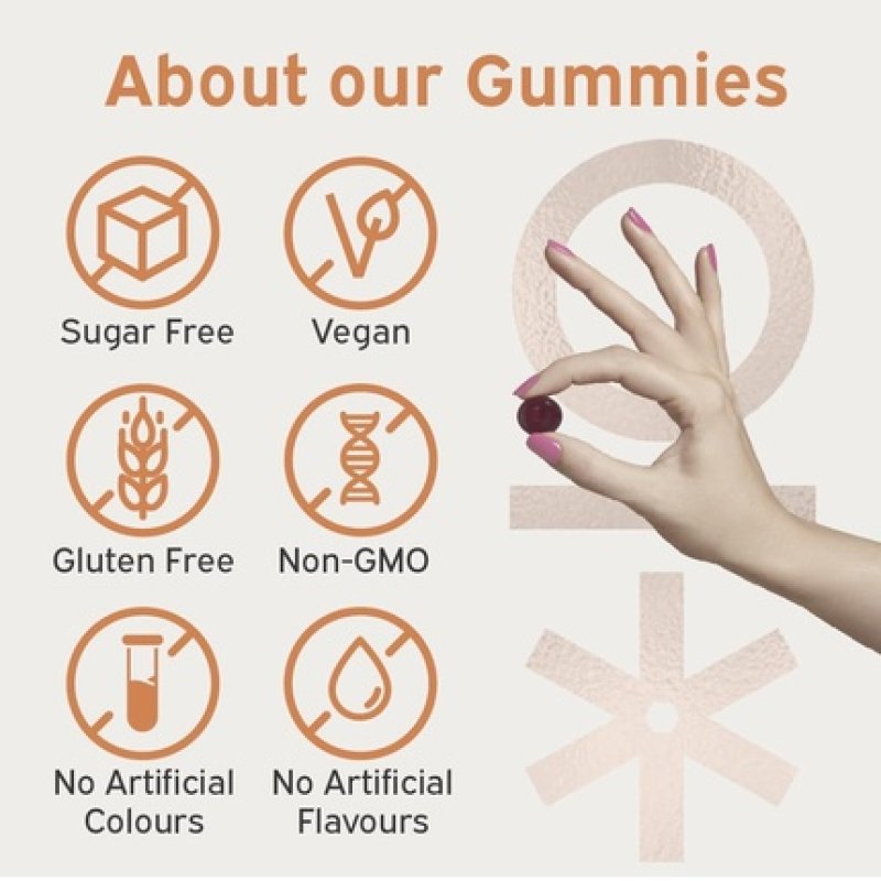 Nutriburst Vegan Collagen Revive Gummies with Biotin, Hyaluronic Acid, and Vitamin C 60 Gummies