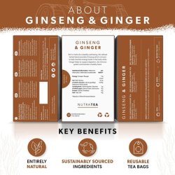 Nutra Tea Ginseng & Ginger - Soothing Tea With 100% Ginseng & Ginger