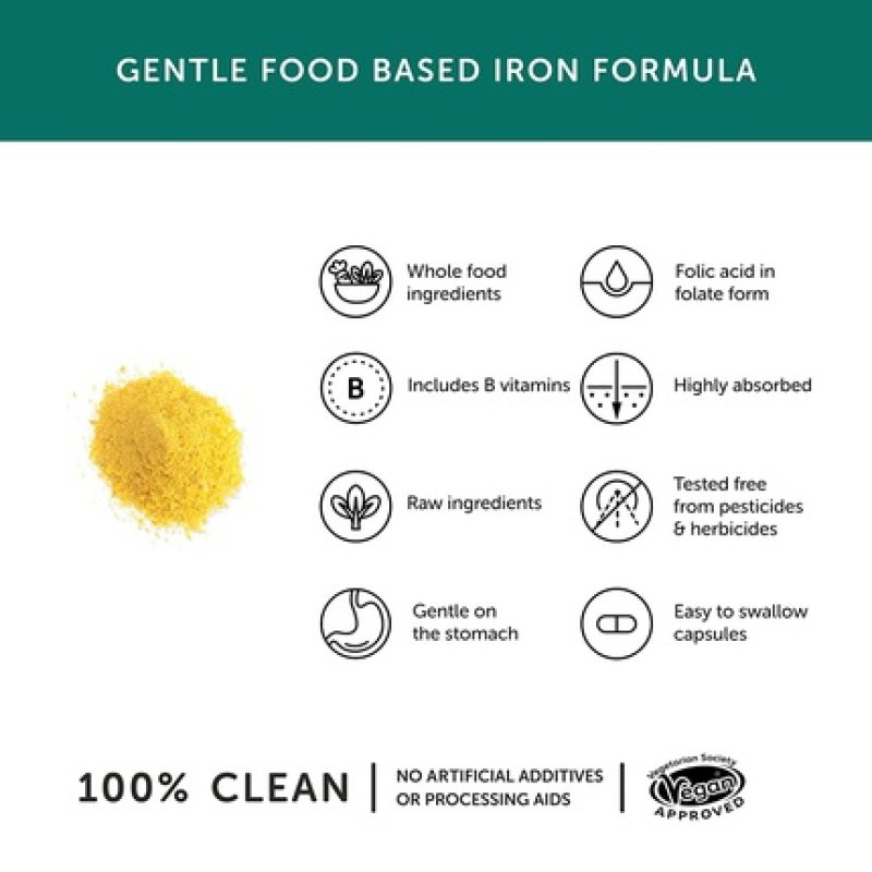 Together Health Gentle Iron Complex with Wholefood Nutrients - High Strength Iron Supplement for Vegans with B Vitamins