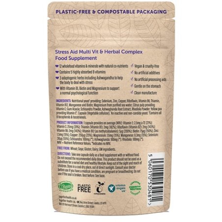 Together Health Anti-Stress Complex Natural Mood Enhancer with 5 Essential B Vitamins Schisandra Ashwagandha & Rhodiola