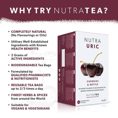 Nutrauric - Gentle Tea Against Uric Acid - Bladder Tea With Dried Cherries