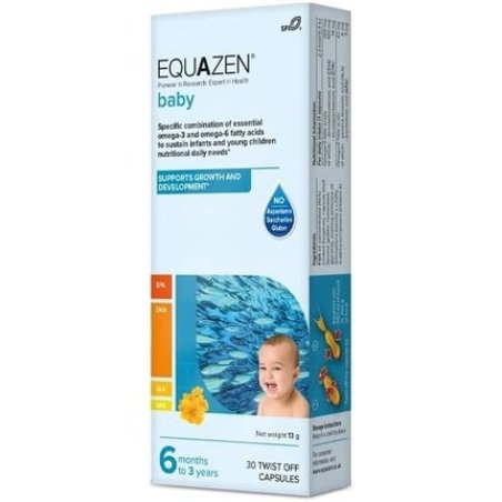 EQUAZEN Baby Capsules Omega 3 & 6 Supplement Supports Brain Function 30 Capsules