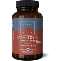 Terranova Vitamin D3 K2 Complex 2000iu 100mcg 100 Vegicaps