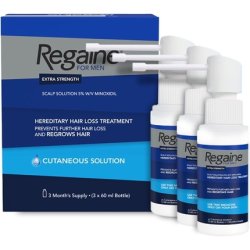 Regaine For Men Extra Strength Scalp Solution for Hair Regrowth 60ml - Pack of 3