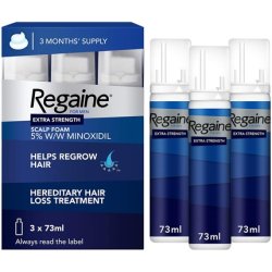 Regaine for Men Hair Loss and Hair Growth Scalp Foam Treatment with Minoxidil 73ml - Pack of 3