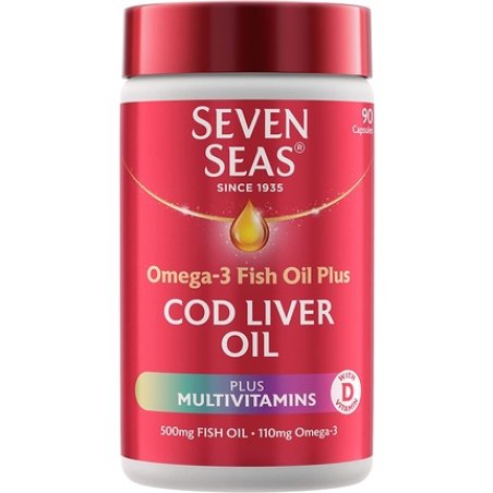 Seven Seas Cod Liver Oil Tablets Plus Multivitamins and Omega-3 90 Capsules
