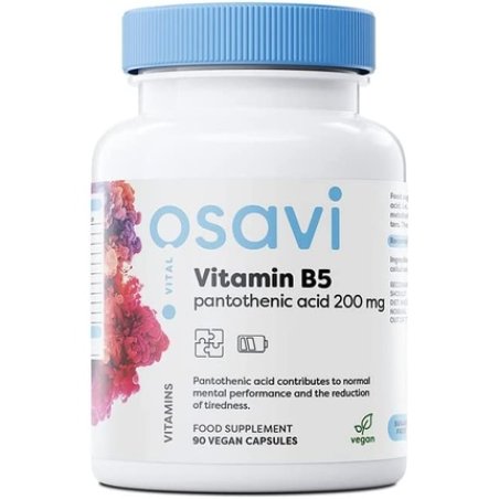 Osavi Vitamin B5 Pantothenic Acid 200mg 90 Vegan Capsules