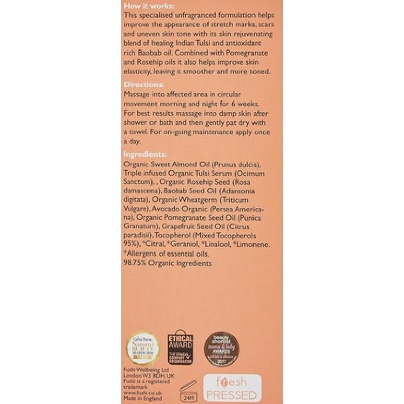 Fushi Really Good Stretch Mark Oil 100ml - Best for Stretch Marks, Scars, Dehydrated Skin and Uneven Skin Tone -