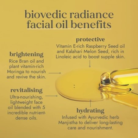 Fushi Biovedic Radiance Face Oil 30ml Ayurvedic Herb Manjisthta, Kalahari Melon Seed & Raspberry Seed