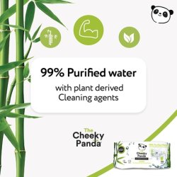 The Cheeky Panda Antibacterial Bamboo Wipes 100 Wipes