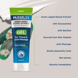 Optima MusselEx Gel Natural Cruelty Free Green Lipped Mussel Extract Tissue and Joint Massage 125ml