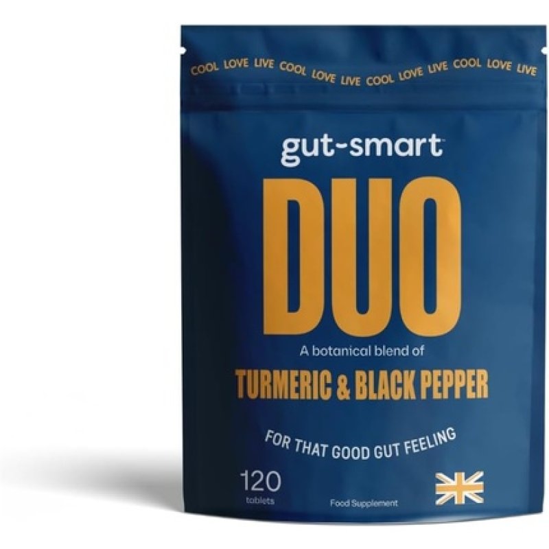 Gut-Smart DUO Botanical Blend of Turmeric & Black Pepper 120 Tiny Tablets
