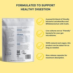 Gut-Smart LIVE Slow-Release Capsules Pre & Probiotics 60 Capsules 19 Billion Live Cultures