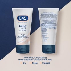 E45 Daily Hand Cream 50ml for Very Dry Hands - Hand Moisturizer for Dry and Sensitive Skin - Non-Greasy Hand Repair
