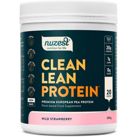 Nuzest Clean Lean Protein Pea Protein Powder Wild Strawberry 500g - 20 Servings