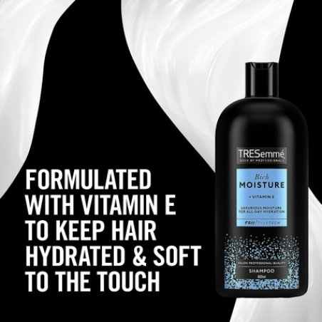 TRESemme Rich Moisture Shampoo for Dry Damaged Hair with Vitamin E 900ml