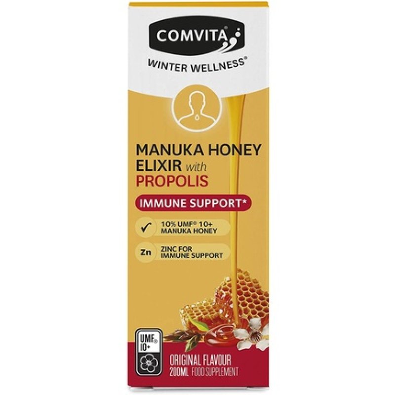 Comvita Immune Support Manuka Honey Elixir with Propolis and Zinc UMF 10 MGO 263 200ml