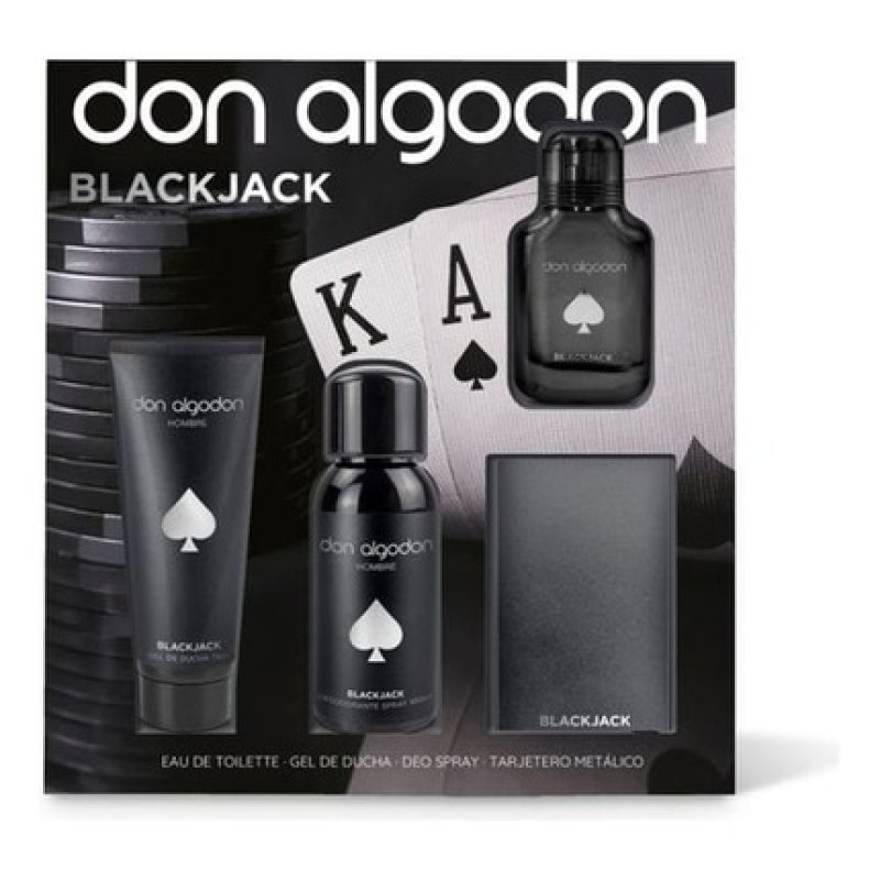 Don Algodon Edt Blackjack Men's Set 30 Ml With Shower Gel Deodorant Spray And Metal Wallet