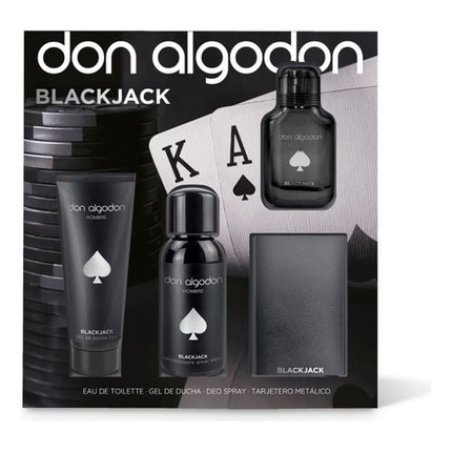 Don Algodon Edt Blackjack Men's Set 30 Ml With Shower Gel Deodorant Spray And Metal Wallet