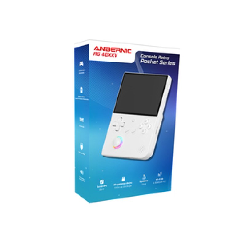 ANBERNIC RG40XXV CONSOLE PORTABLE RETROGAMING RGB 64GO VERTICALE BLANC