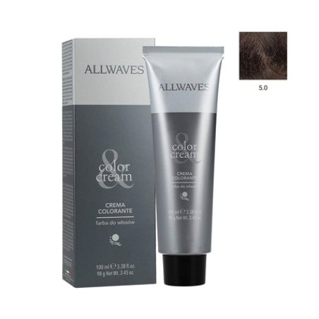 ALLWAVES Professional Cream Color 5.0 Light Brown Hair Color 100ml