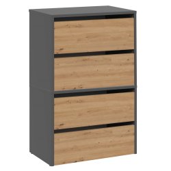 Topeshop MODO X2 ANT/ART Organisateur pour chaussures Fermé Anthracite, Chêne