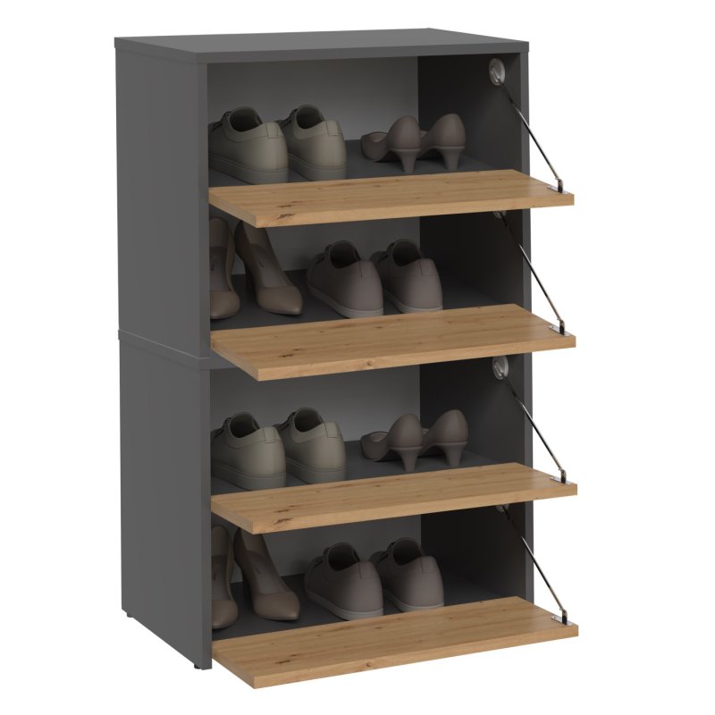 Topeshop MODO X2 ANT/ART shoe organizer Closed Anthracite Oak