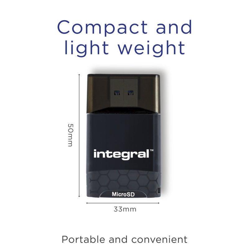 Integral INCRUSB3.0SDMSDU2 lecteur de carte mémoire USB 3.2 Gen 1 (3.1 Gen 1) Noir