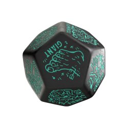 Viridian Jumbo Dice Monster Generator Die D12 Black
