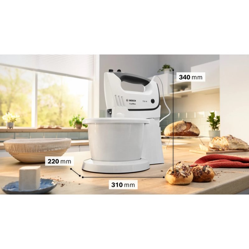 Bosch MFQ37490 mixeur Batteur à main 750 W Gris, Blanc