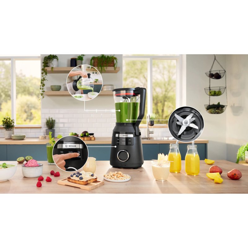 Bosch Serie 6 MMB6652B blender 2 L Mélangeur de table 1800 W Noir
