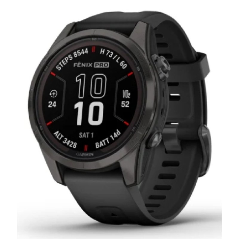Garmin fēnix 7S Pro 3.05 cm (1.2") MIP 42 mm Digital 240 x 240 pixels Touchscreen Black Wi-Fi GPS (satellite)