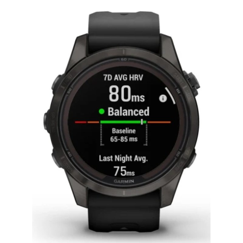 Garmin fēnix 7S Pro 3.05 cm (1.2") MIP 42 mm Digital 240 x 240 pixels Touchscreen Black Wi-Fi GPS (satellite)
