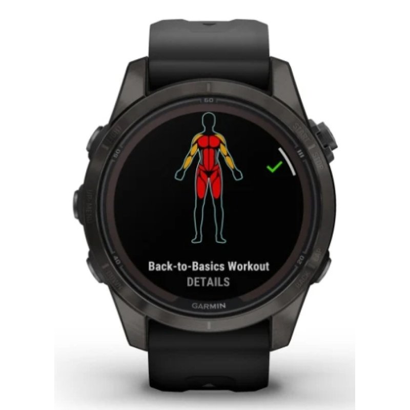 Garmin fēnix 7S Pro 3.05 cm (1.2") MIP 42 mm Digital 240 x 240 pixels Touchscreen Black Wi-Fi GPS (satellite)