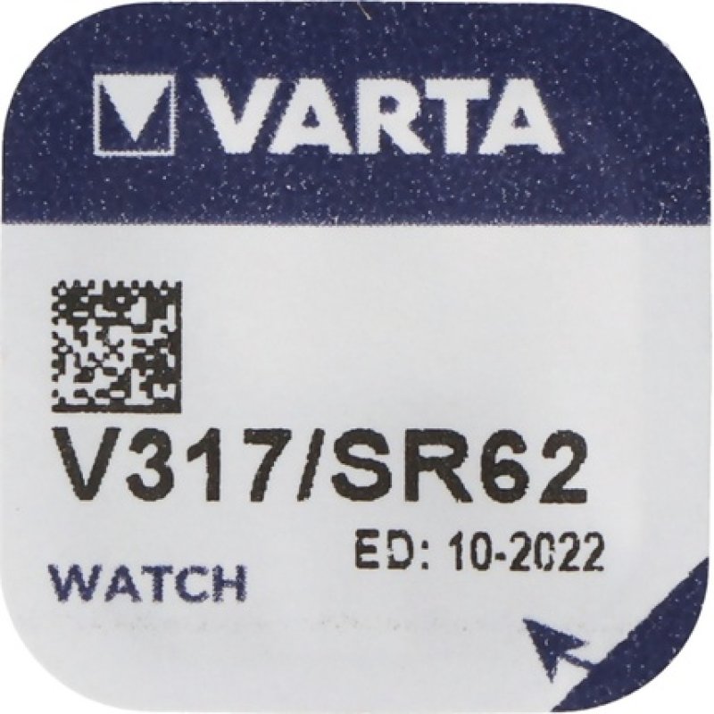 Varta Watch V 317 Button Cell Sr 516 Sw V317 Silver-Oxide 8mah 155v 1-Pack Sr 62 Sw V 317