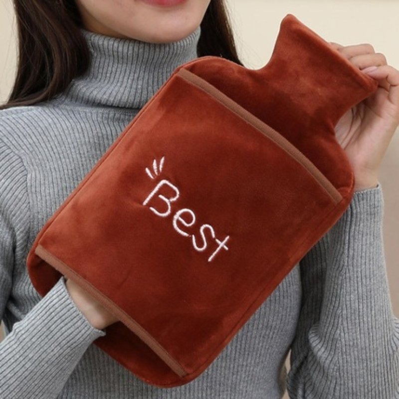 Wärmflasche Bettflasche 1000ml Pink with Cover and Kangaroo Pocket for Kids and Adults