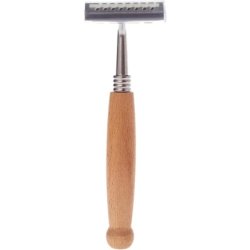 Ecological Razor Shaving Knife with Wooden Handle and Stainless Steel Blade 2 Blades for Women and Men Environmentally