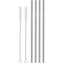 Edelstahl Strohhalm Trinkhalm Silber Straight Reusable Plastic-Free Zero-Waste