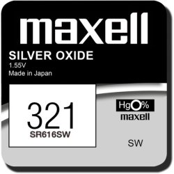 Maxell 321 Silver Oxide Watch Battery Sr616sw 1.55v 1-Pack