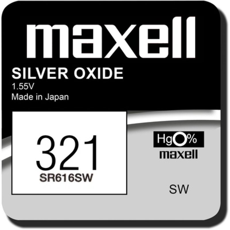 Maxell 321 Silver Oxide Watch Battery Sr616sw 1.55v 1-Pack